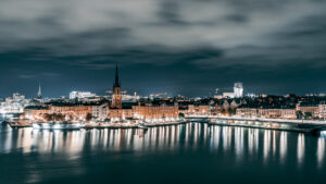 Vue de Stockholm la nuit